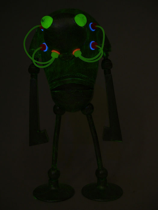 robot silver glow in the dark