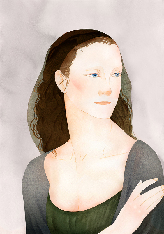 figurative watercolors ink illustrations women