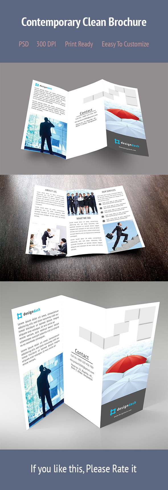 3 fold blue brochure business clean corporate creative elegant flat fresh furniture Interior marketing   Office printed