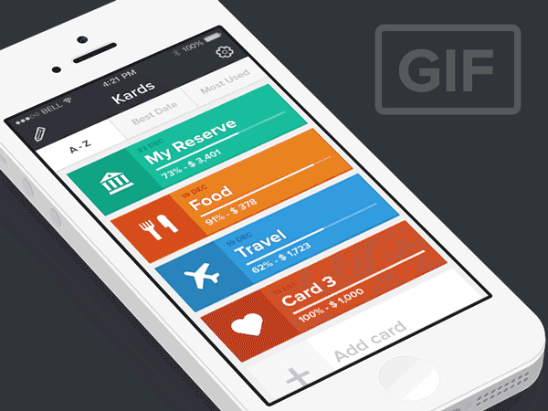 interaction iphone user interface user experience gif colors rainbow flat ios UI ux slider UseCase add new