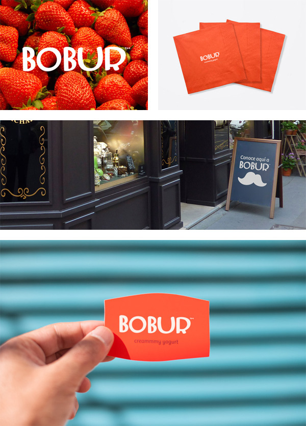 bobur identity Logotype brand naming frozen yogurt