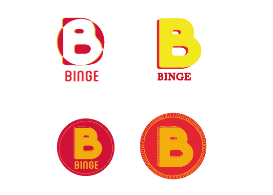 Binge interaction design late night food delivery Website logo