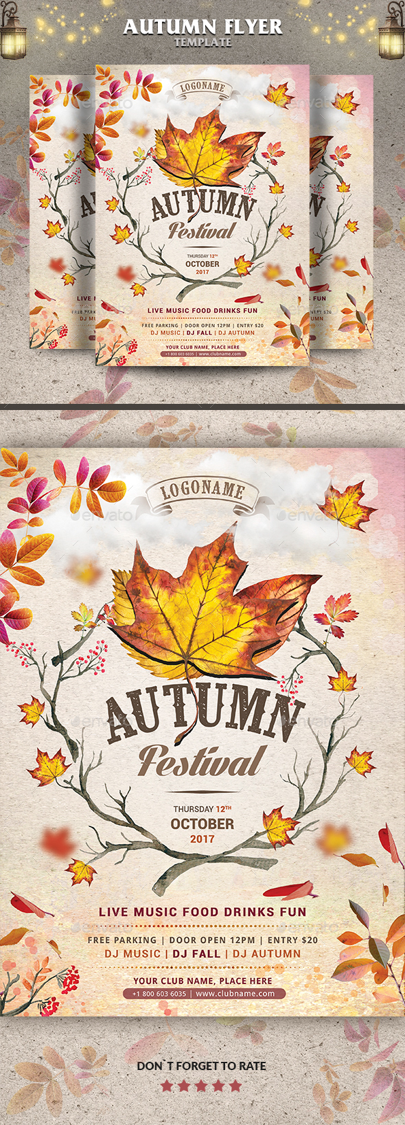atmospheric autumn flyer autumn party bash brown business concert creative Fall