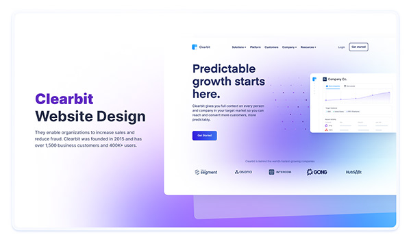 Clearbit Website Design