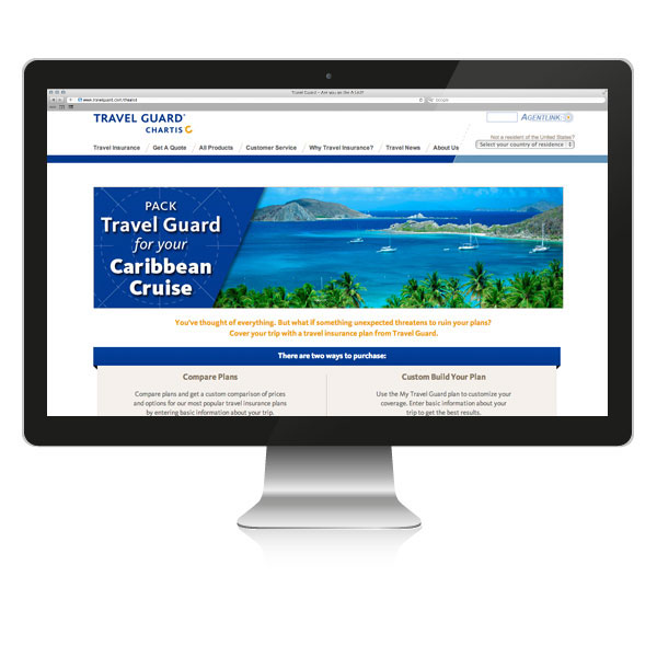 Travel Banner Ad campaign hurricane radar landing page