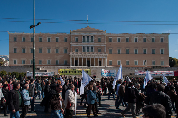 general strike  Athens  Greece  austerity  economical  crisis people riot colour