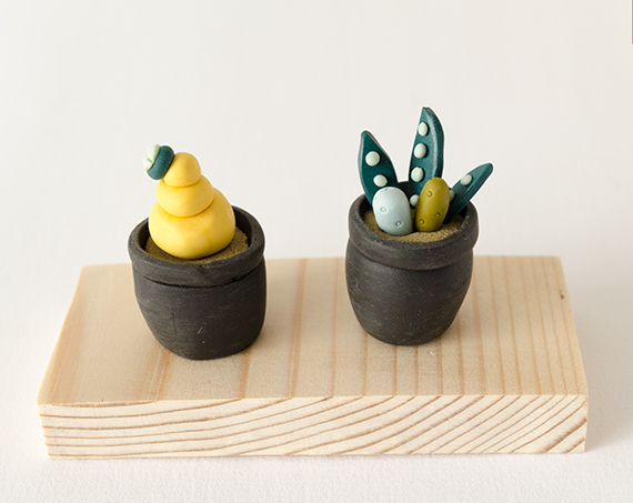 Miniature clay polymer clay Succulent figures home decor