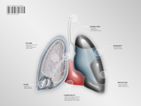 artificial lungs 3D digital Imaging graphics product