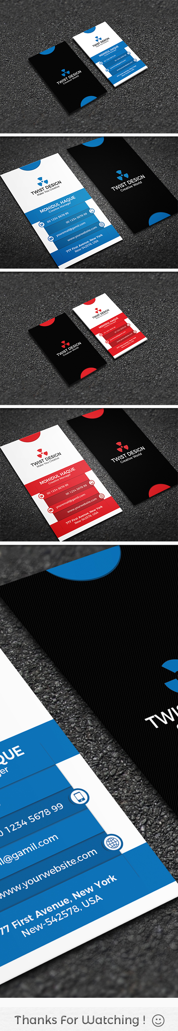 business card clean corporate creative design brand designer branding  vertical visiting card