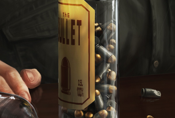 Gun Bullet drunk drink bottle bar