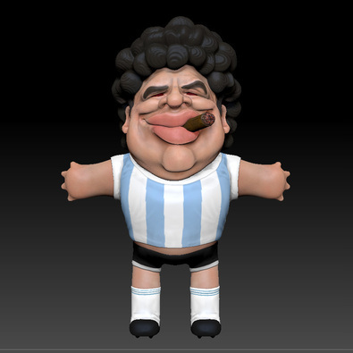 3D maradona argentina world cup diego Futbol football soccer reaper Character Diego Maradona Muerte