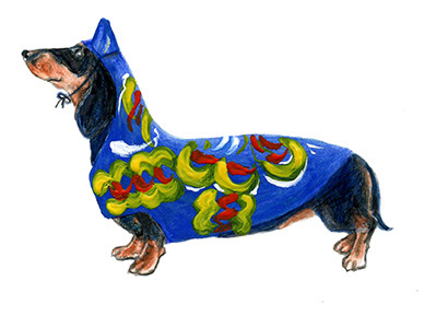 dalecarlian Christmas dogs Drawing  ILLUSTRATION  Holiday Character