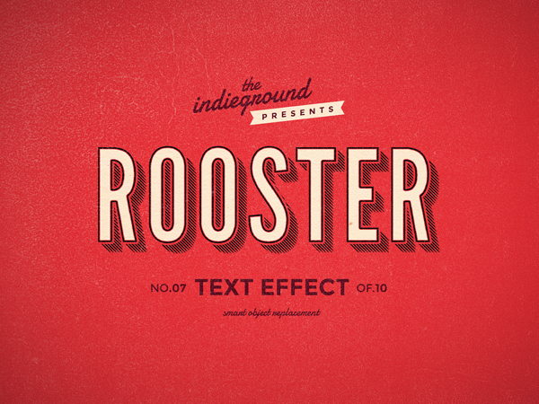 3D text effect addon photoshop psd Retro vintage type Classic styles Hipster