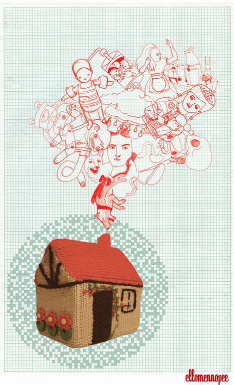 house Dreaming cloud knitting chimney graph