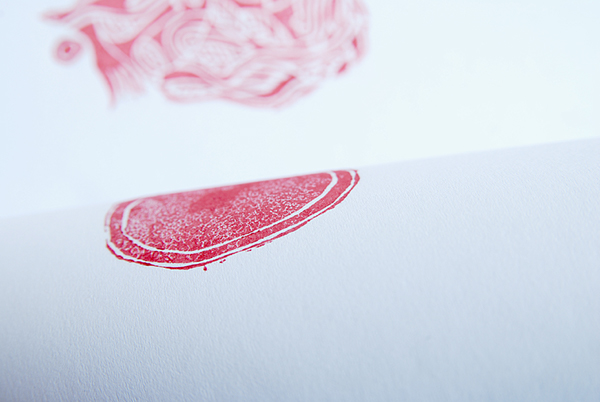 handmade book red skin Indigo DZ roman niña forest song lettering engraving stamping binding