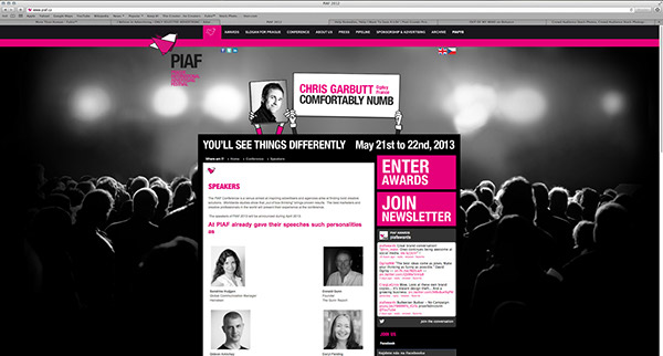 piaf festival Awards conference poster Ident Web