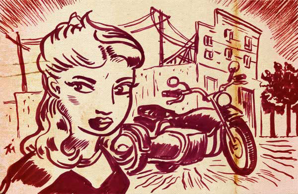 Coffee film noir India ink women photoshop art comics