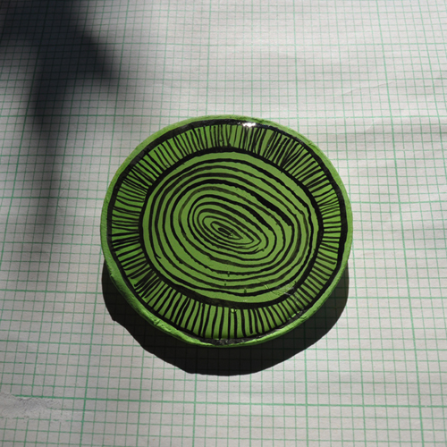 resin ink clay brooch badge circles