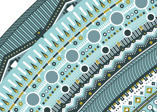 Mandala blue pattern  Illustration