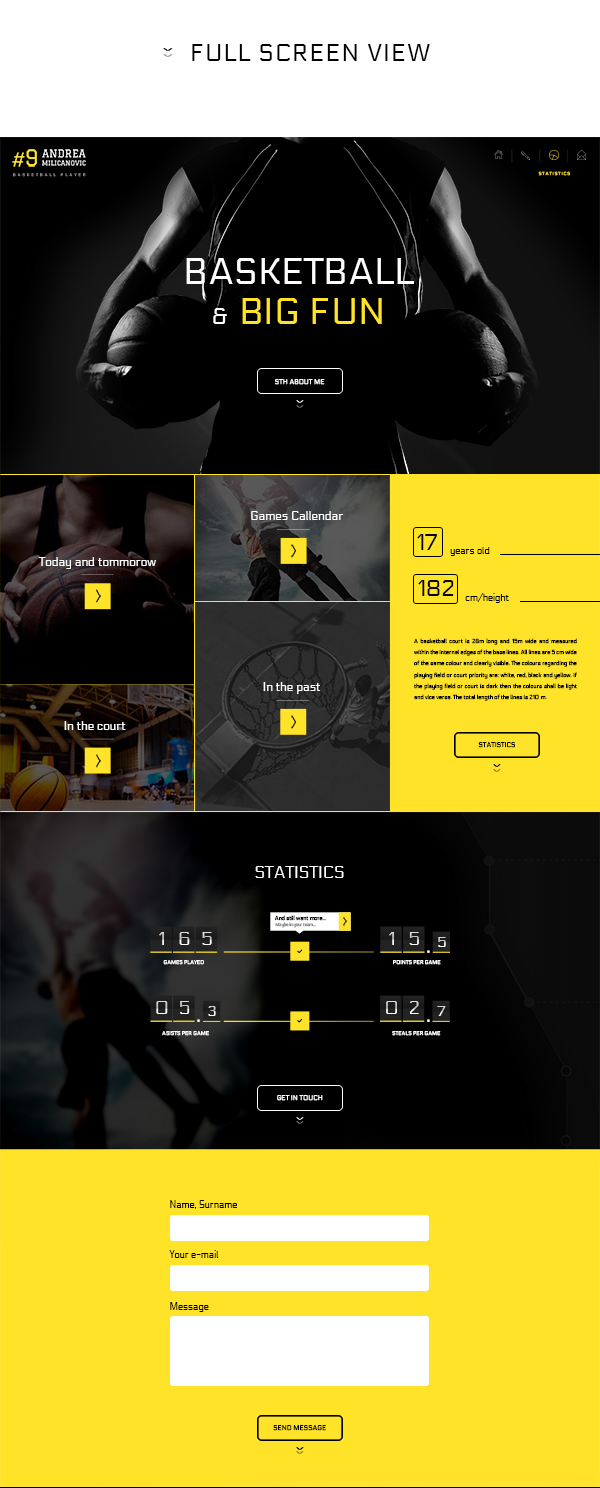 Webdesign Responsive Design sport basketball player yellow black