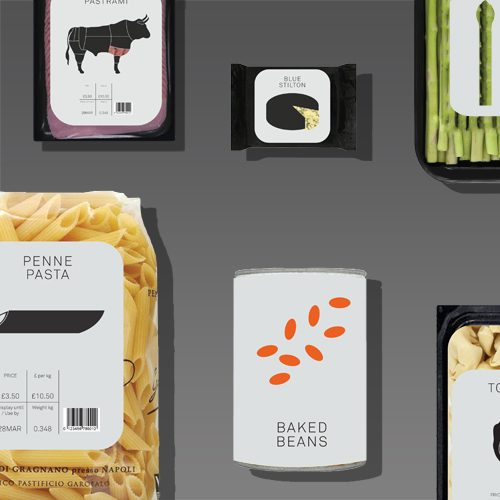 Food  design sheep cow beef lamb Supermarket butcher meat vegetable tins produce own brand