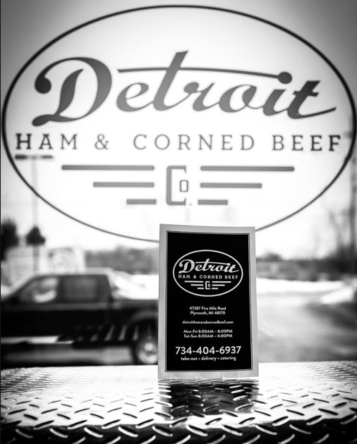 corned beef ham branding detroit vintage logo food logo