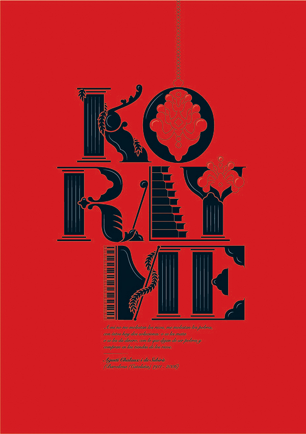 Korayme tipography ilustracion poster composition santiago balan catedra cosgaya cosgaya tipografia fadu