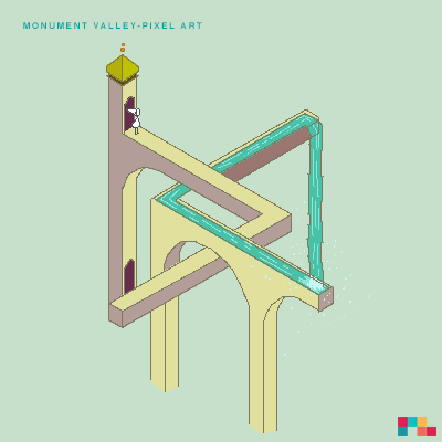 monument valley monument valley Pixel art pixel game colors escher mc escher illusion