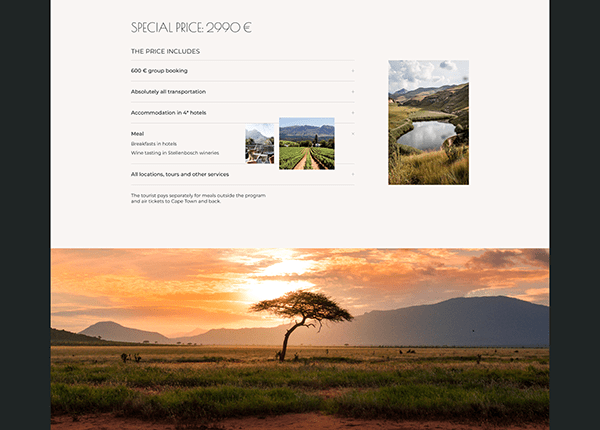 Travel Landing Page - South Africa