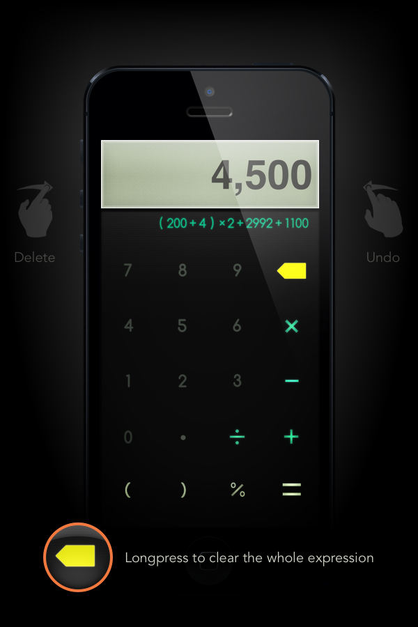 ios mobile apps iphone iPad calc calculator design apple UI ux XCode user interface