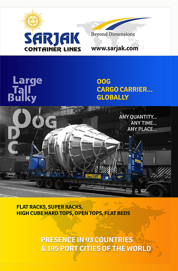 brochure design gif Logistics shipping oog ODC cargo carrier open tops High Cube flat racks containers