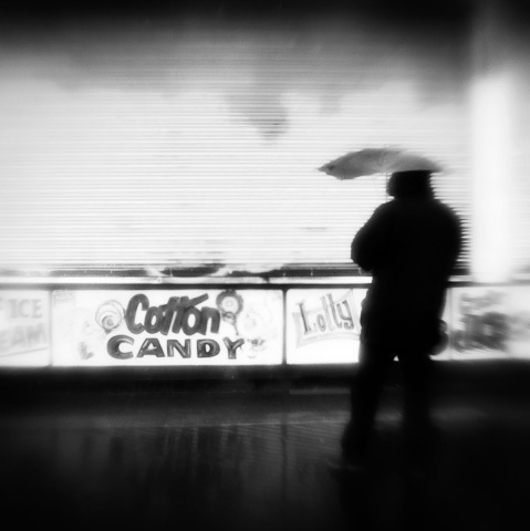 coney island Black and white photography New York lensbaby boardwalk