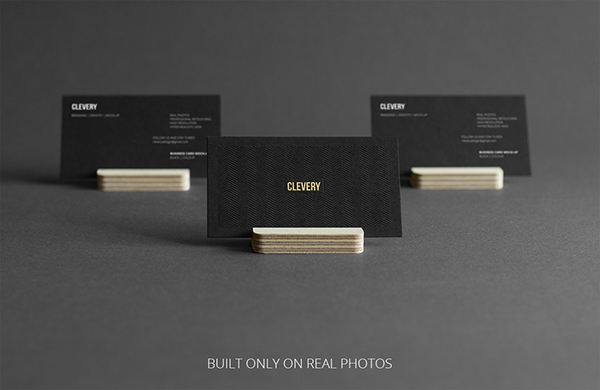 Photorealistic Business Cards Mockup / Black Edition