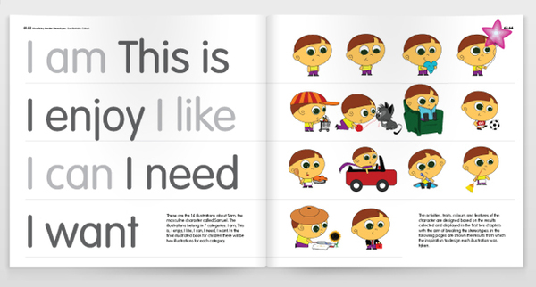 Gender stereotypes children equality iconography educational project Illustrated book young kids
