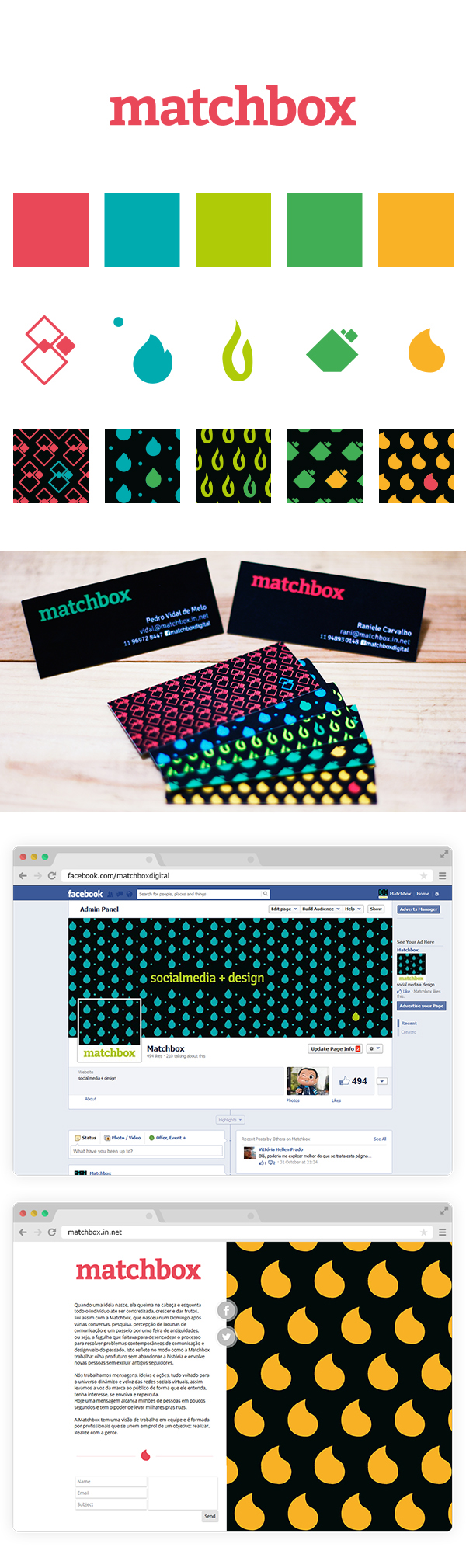 Matchbox social media Socialmedia pattern colorful color green red blue Icon flame