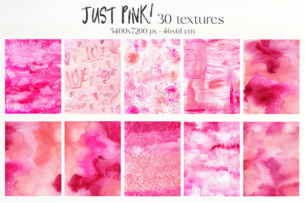 Just Pink barbiecore collage backgrounds textures pack