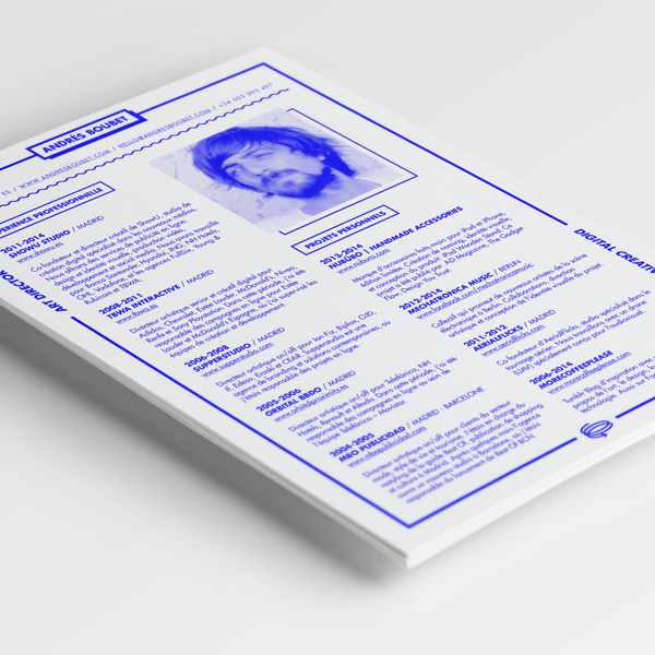 identity CV business card envelope blue minimal