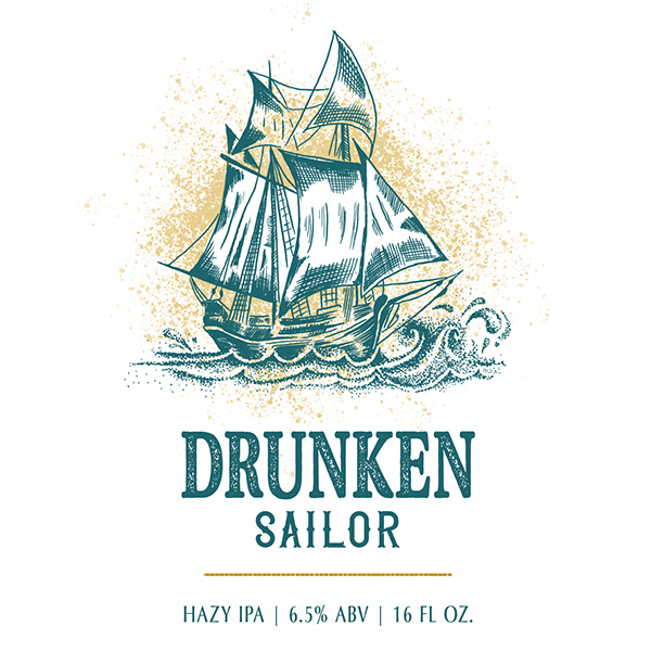 Beer Can Label Design - boat illustrations