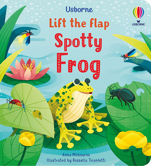 Cover with frog and plants in the pond

