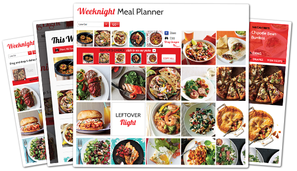 drag and drop recipes red Food  grid