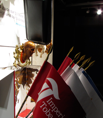 conceptual sculpture marlboro cigarette Altarpiece industry smoking tobacco farming family flags aluminum spears installation corporation Putti coffin mixed media Altria RJ Reynolds imperial China Tobacco Hongta Japan Tobacco British american tobacco culture youth
