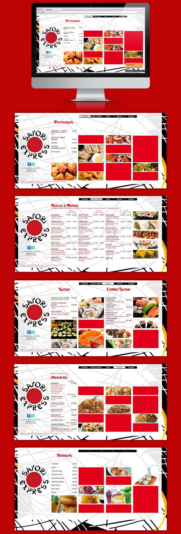 UI menu landing page cook restaurant ux Website landing Web design