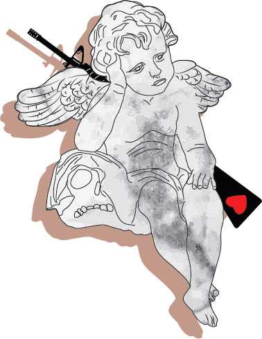 cupid tattoo sculpture tattoo ILLUSTRATION  line art