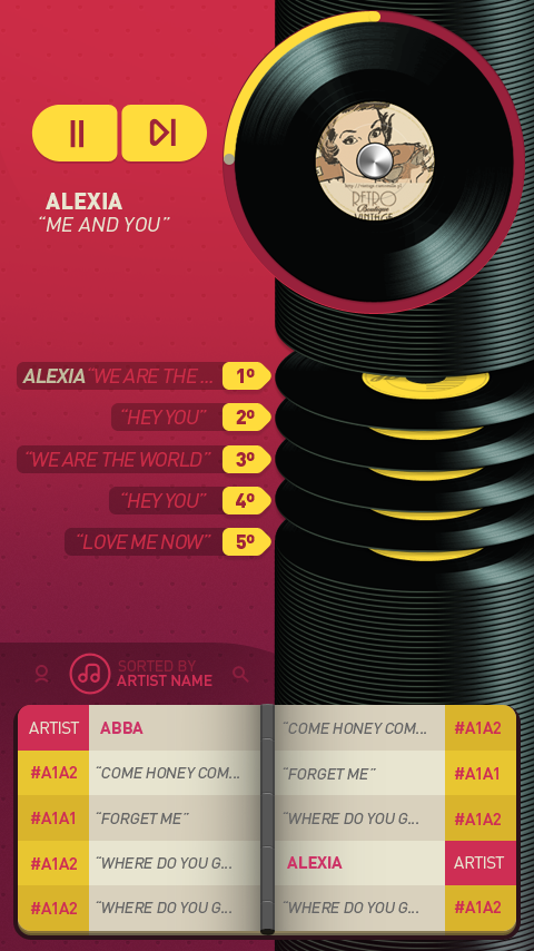 QT Jukebox Meego player dj n9 Symbian device party catalog song nokia application screenflow wireframe taskflow