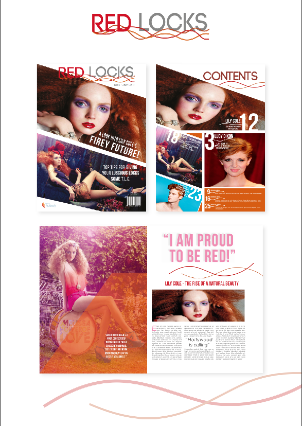 Front Page Magazine content page Double Page Spread Direct mail