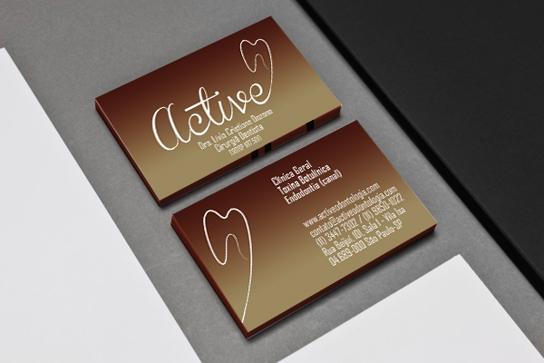 logo design graphic Active Odontologia cartão visitas folder Dentes dentário