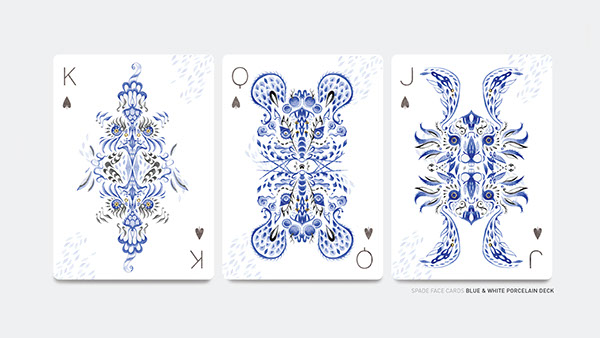 PLAYING CARDS: Blue & White Porcelain