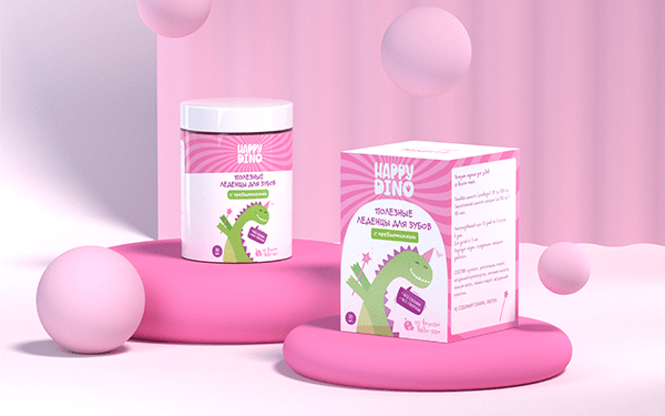 Design package lollipops for kids brand HAPPY DINO