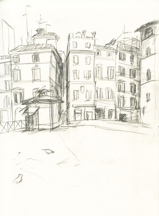 sketching Rome sketchbook