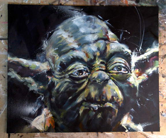 acrylic portrait yoda jedi star wars disney Empire Strikes Back skywalker boba fett bounty hunter Wookie Chewbacca